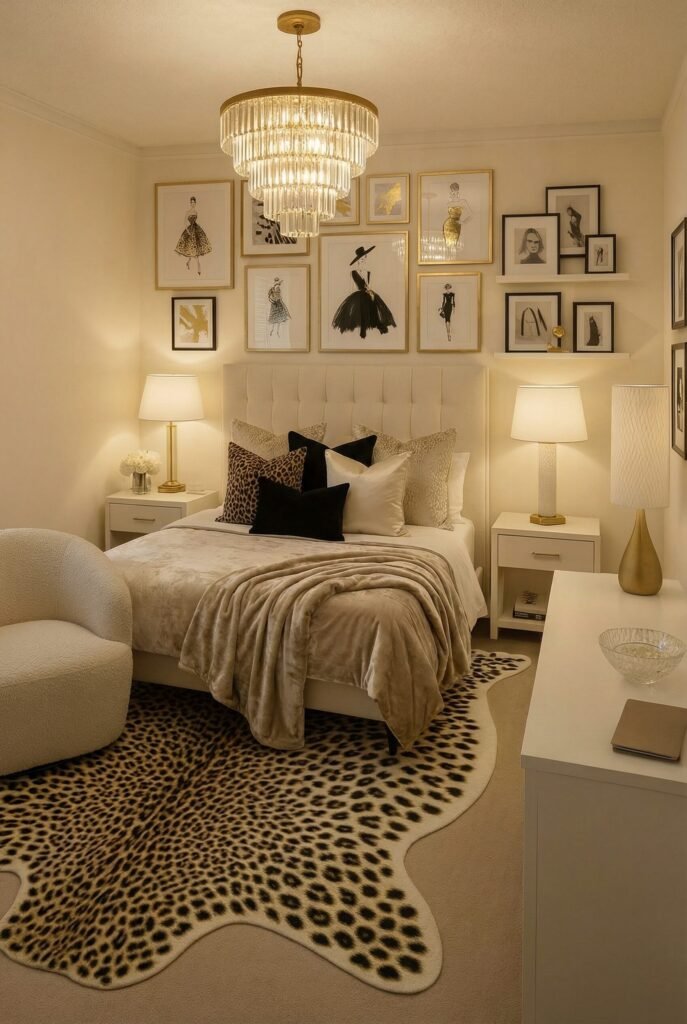 use these 2 exact keywords for pin title: glam room ideas, cozy glam bedroom decor ideas (use these exact keywords for pin description: glam room ideas, cozy glam bedroom decor ideas, modern glam room aesthetic, modern luxury bedroom design ideas, bedroom interior design luxury, old money room ideas, quiet luxury bedroom inspo)