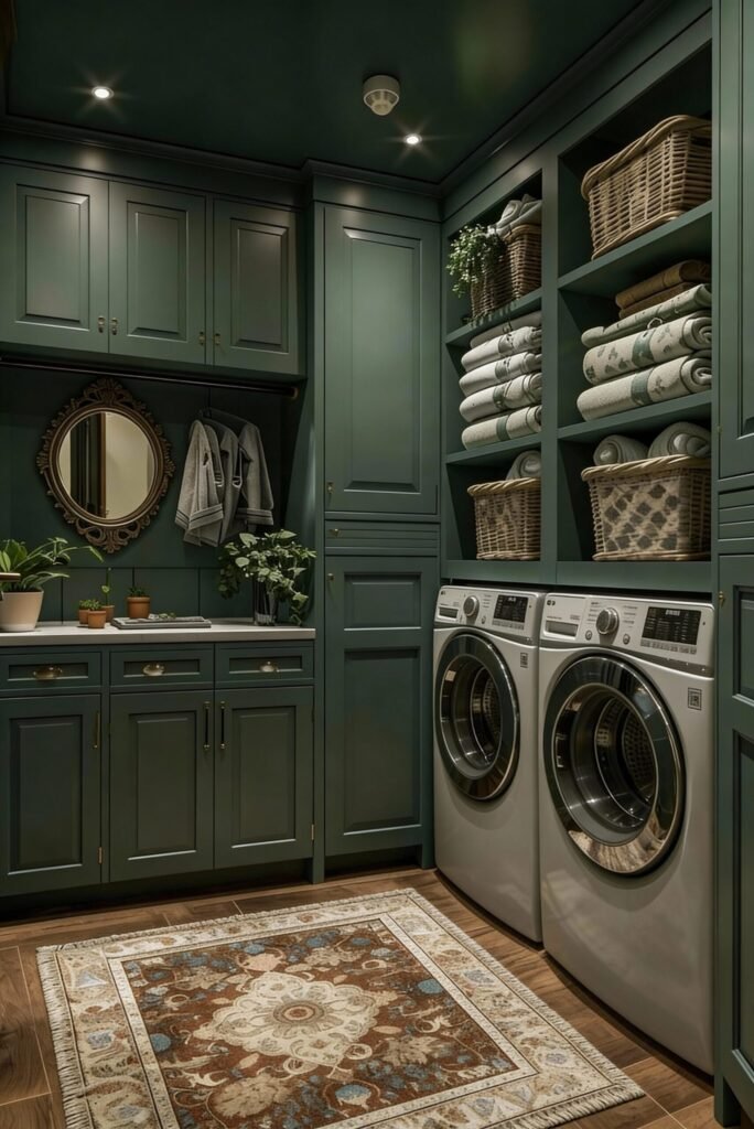 use these 2 exact keywords for pin title: green laundry room ideas, green laundry room designs. (use these exact keywords for pin description: green laundry room ideas, green laundry room designs, green laundry room inspiration, sage green laundry room design ideas, dark green laundry room ideas, laundry room green inspo, green laundry room cabinets, olive green laundry room)