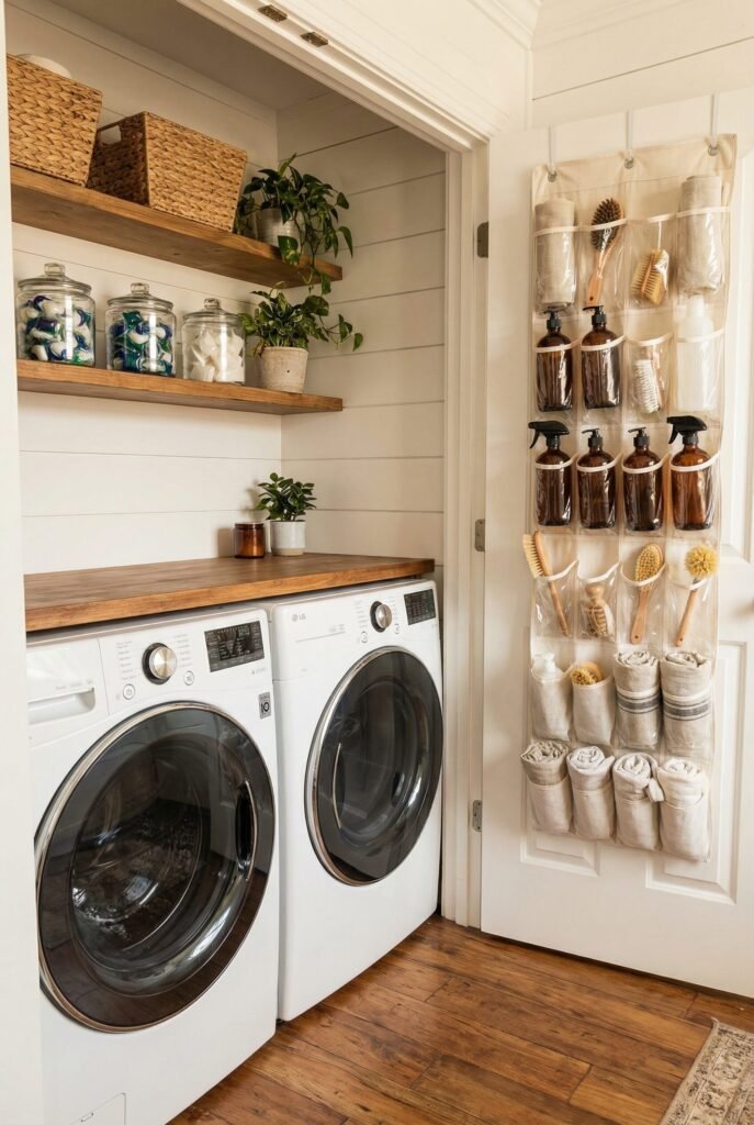 use these 2 exact keywords for pin title: laundry closet ideas, laundry room closet inspo (use these keywords for pin description: laundry closet ideas, laundry room closet inspo, laundry closet makeover, closet laundry room ideas, small laundry closet ideas, laundry room closet ideas)