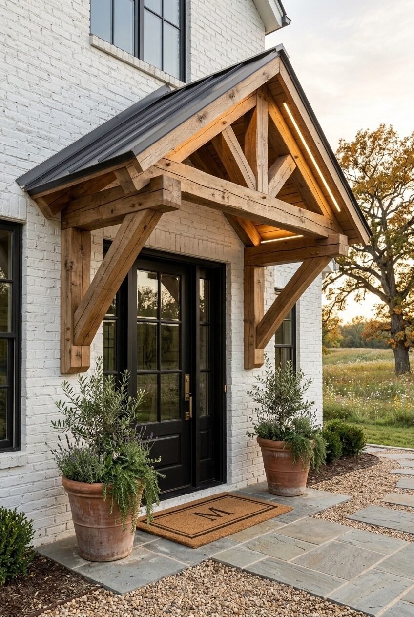 use these 2 exact keywords for pin title: front door overhang ideas, best door overhang designs (use these exact keywords for pin description: front door overhang ideas, best door overhang designs, front door overhang entrance, front door roof overhang, door overhang design inspo to recreate, front door pergola entrance, awnings over doors entrance, door overhang inspiration for beautiful homes)